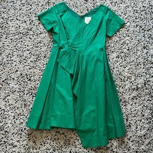 Anthropologie Maeve 100% Cotton Green Dress with Pockets Garden Party Size 4